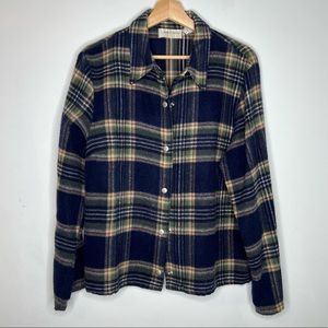 Vintage Lemon Grass plaid shacket L
